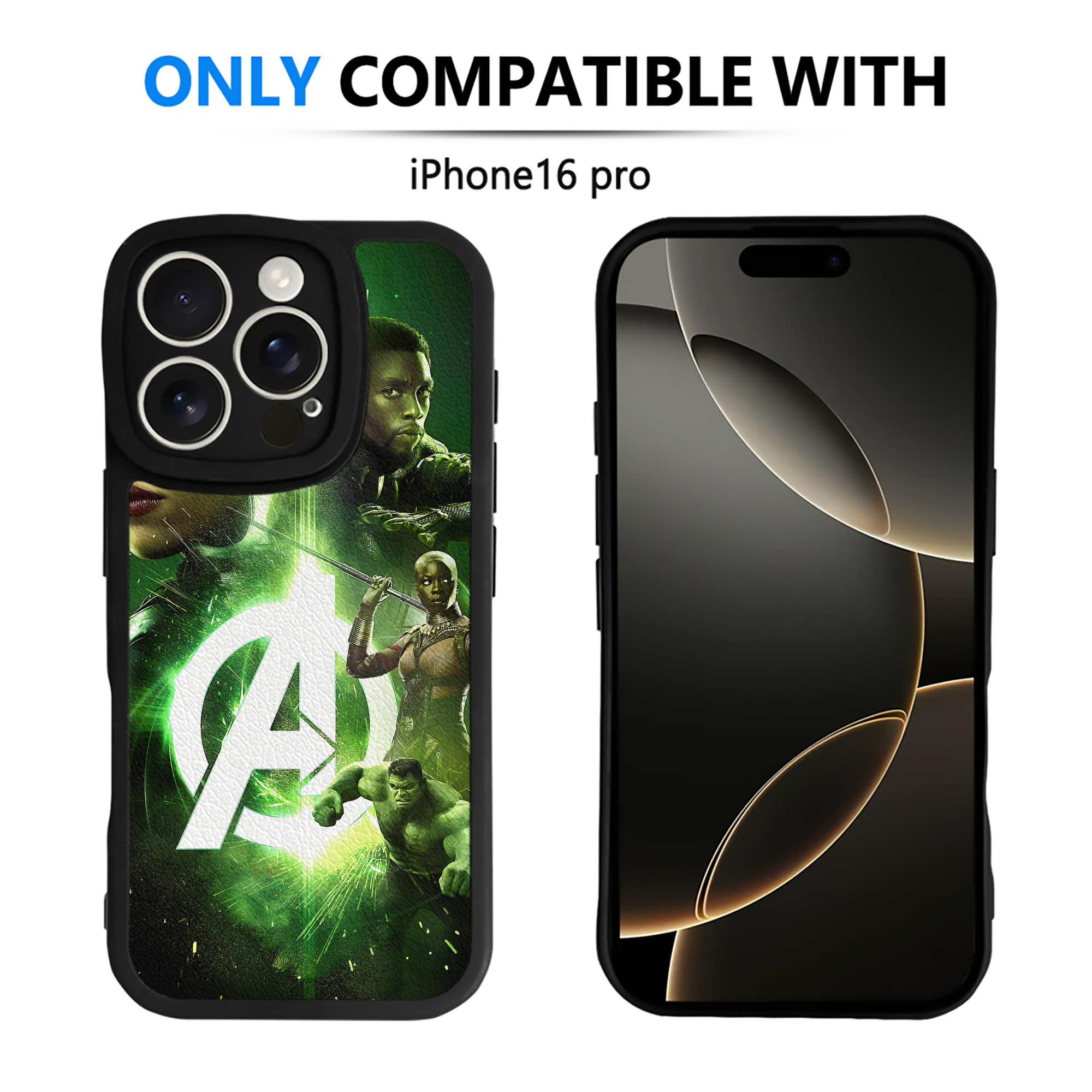 （画像用） アベンジャーズ The Avengers 【iPhone 16シリーズ対応】シリコンスマホケース（レザー調） 材質：シリコン